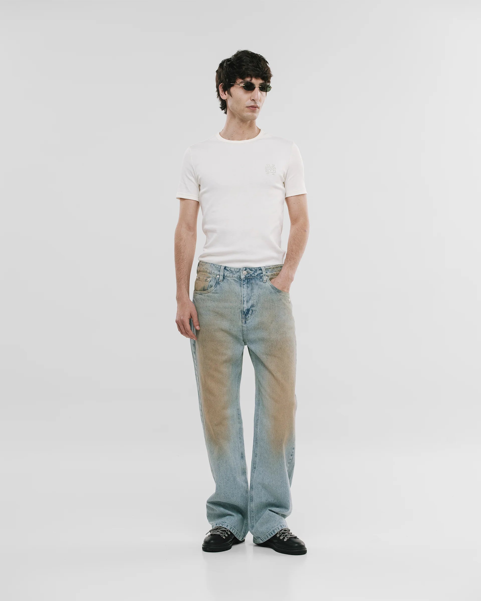 Monoic Straight Fit Rally Jeans - Dirty Blue