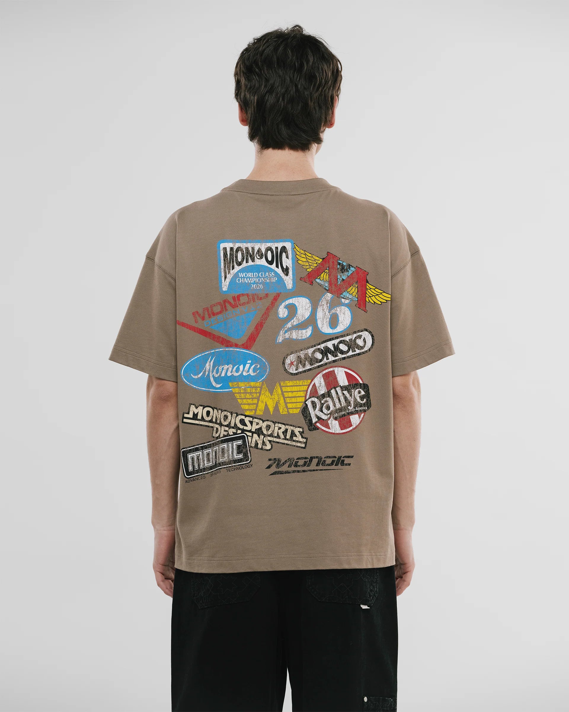 Monoic Camiseta Oversized Sponsors - Sand