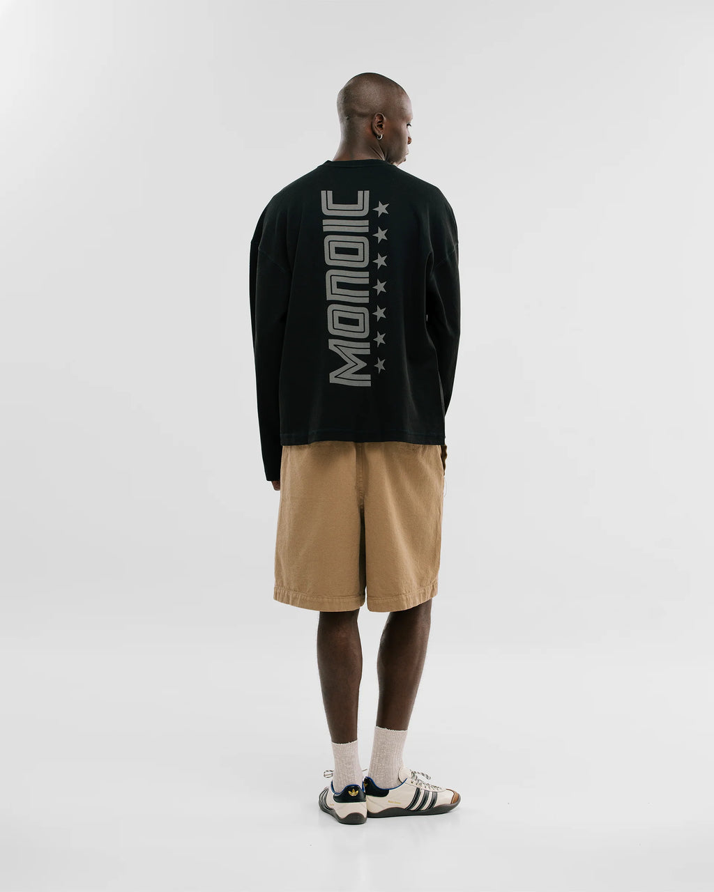 Monoic Camiseta Oversized Shield Waffle Long Sleeve - Negro (Exclusive)