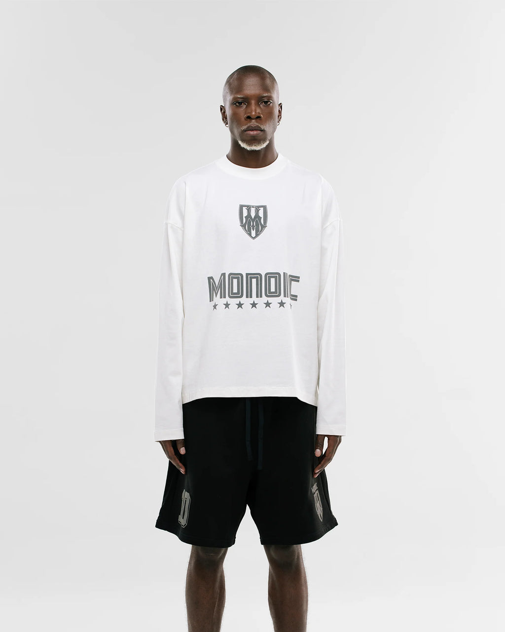 Monoic Camiseta Oversized Shield Long Sleeve - Off White