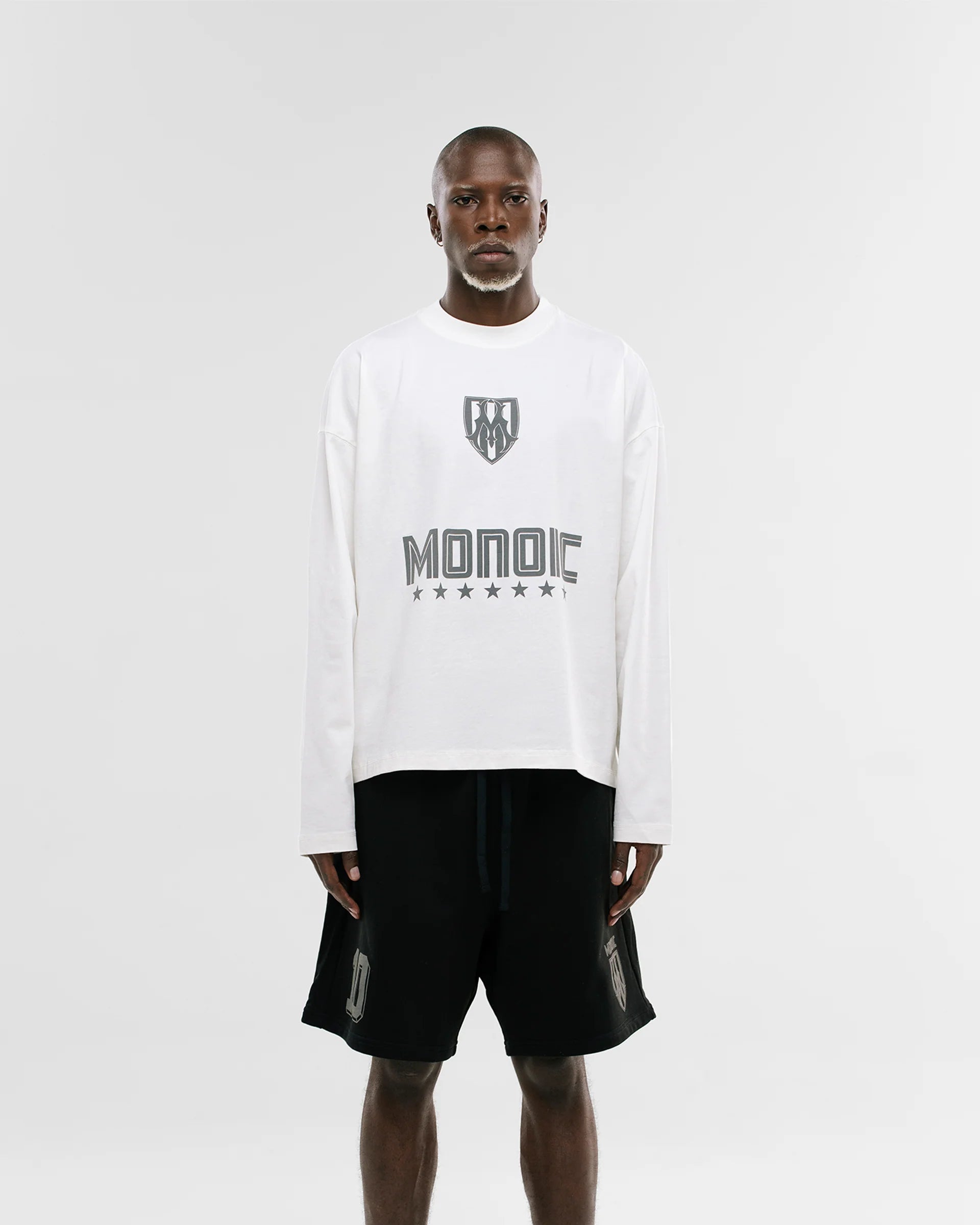 Monoic Camiseta Oversized Shield Long Sleeve - Off White