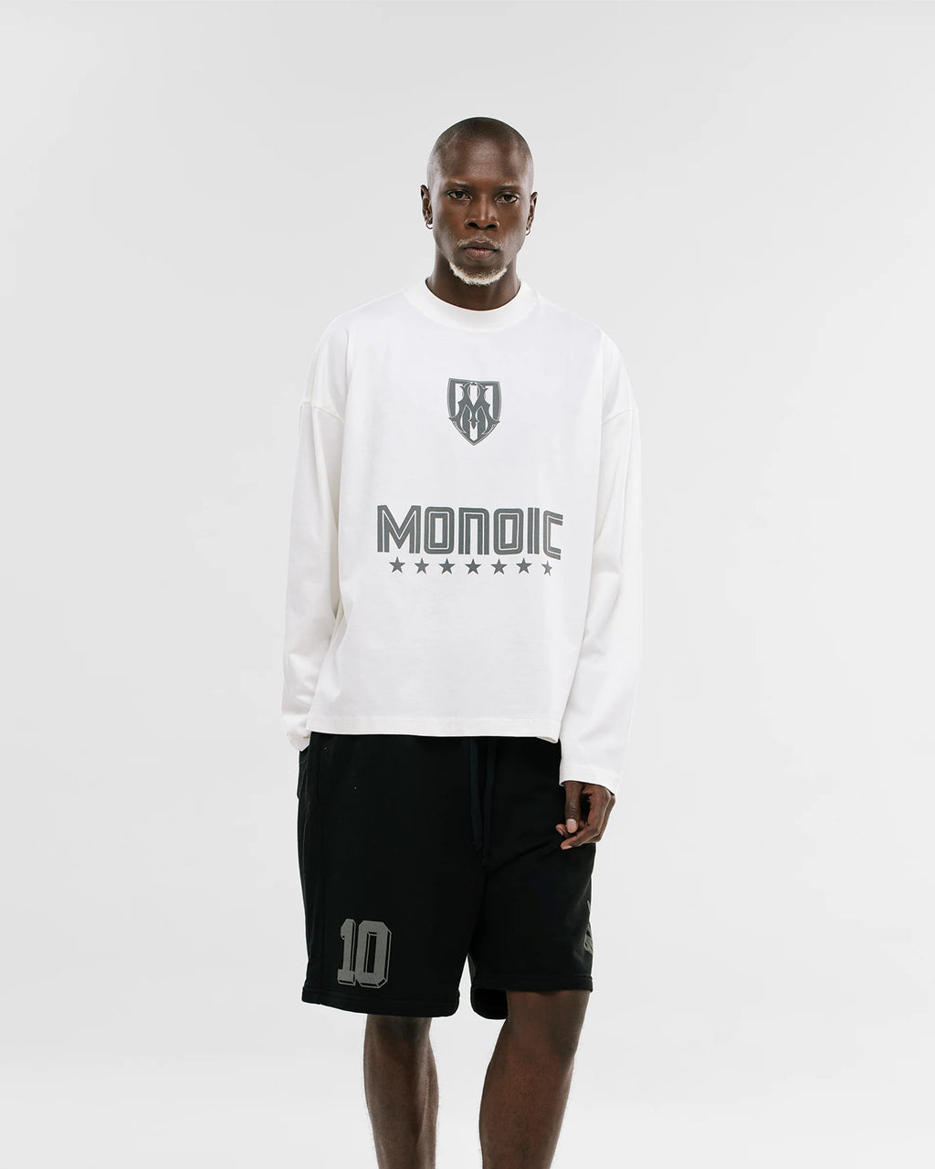 Monoic Camiseta Oversized Shield Long Sleeve - Off White