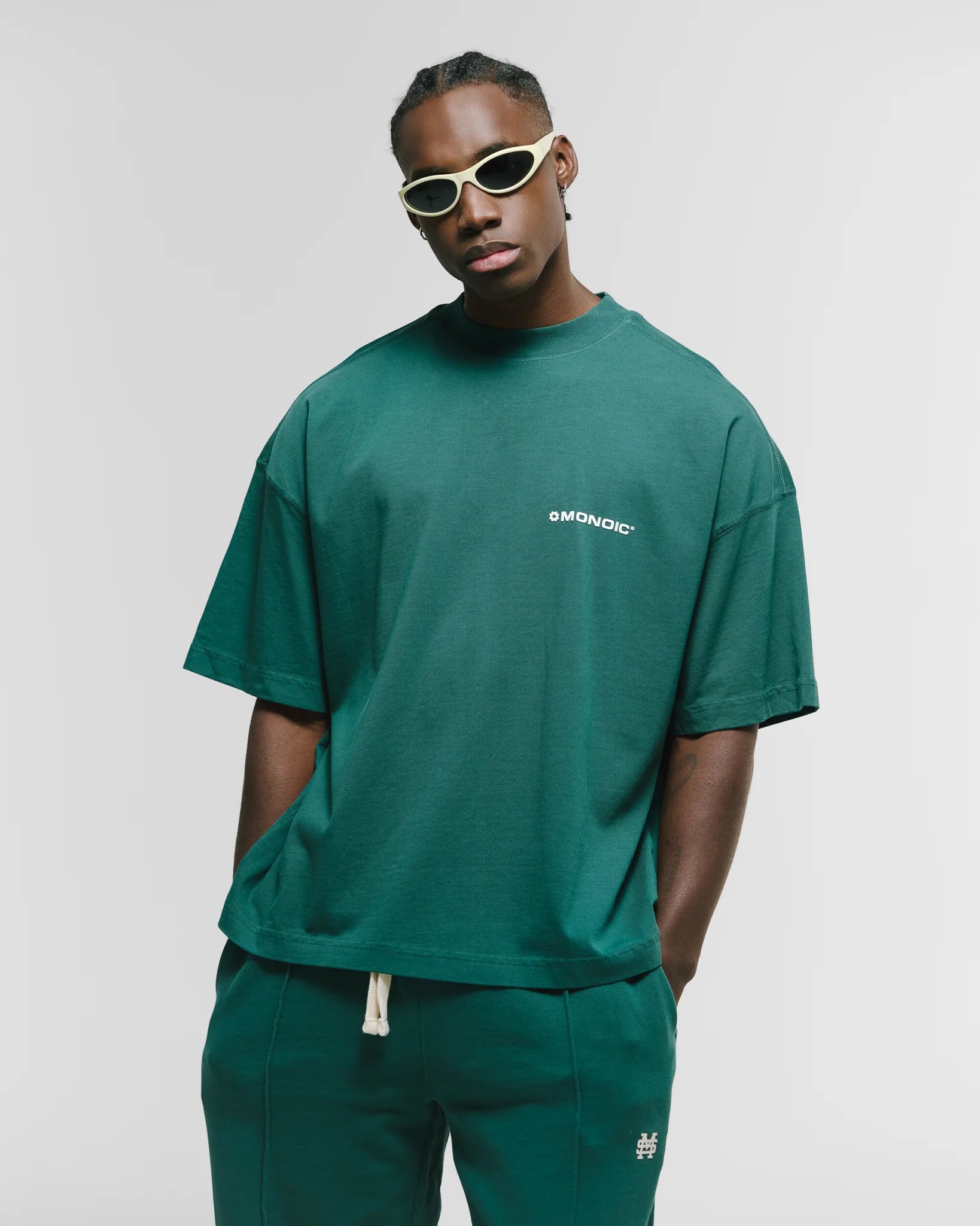 Monoic Camiseta Boxy Fit Básica V4 - Forest Green