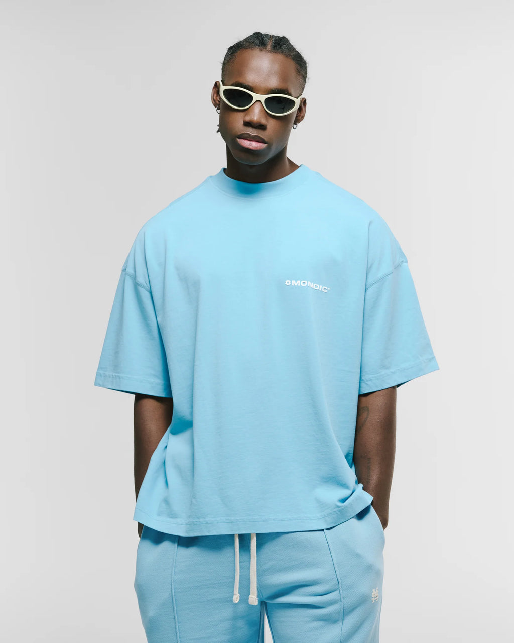 Monoic Camiseta Boxy Fit Básica V4 - Azul Claro
