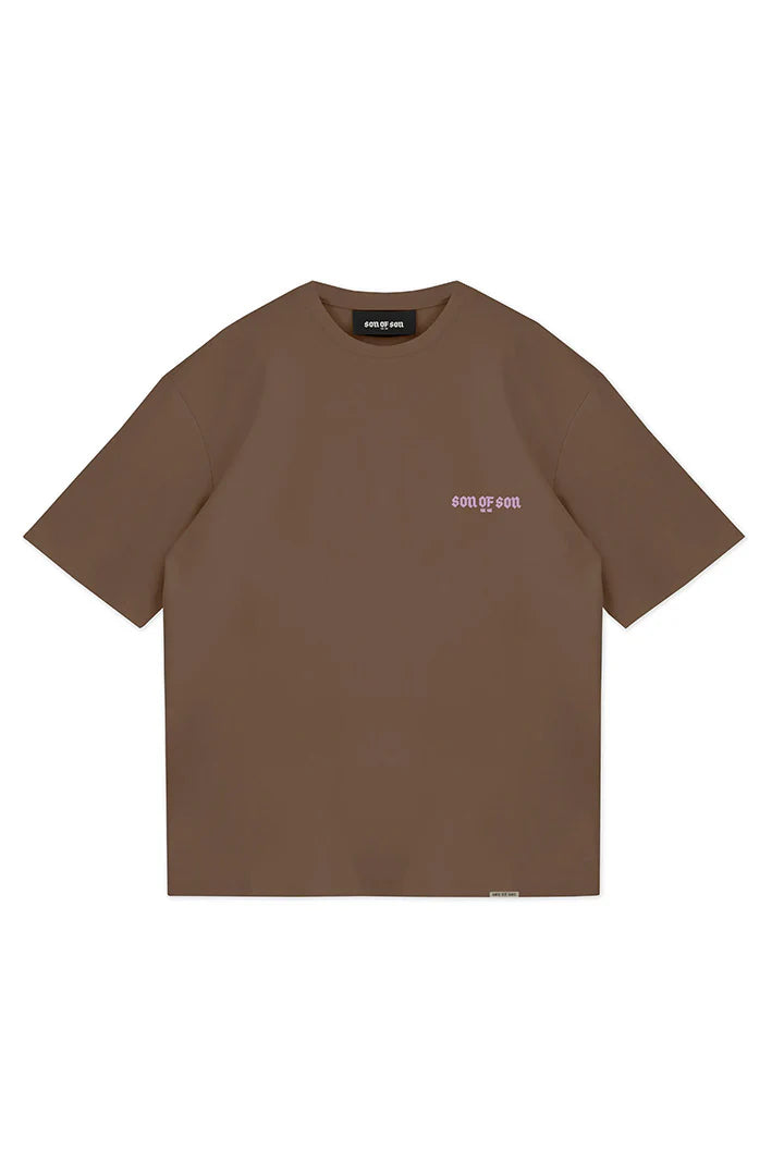 SON OF SON OT-034 CREW NECK OVERSIZE T-SHIRT BROWN