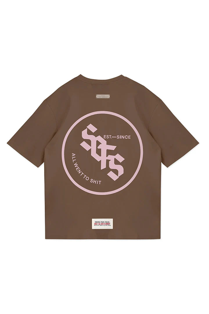 SON OF SON OT-034 CREW NECK OVERSIZE T-SHIRT BROWN