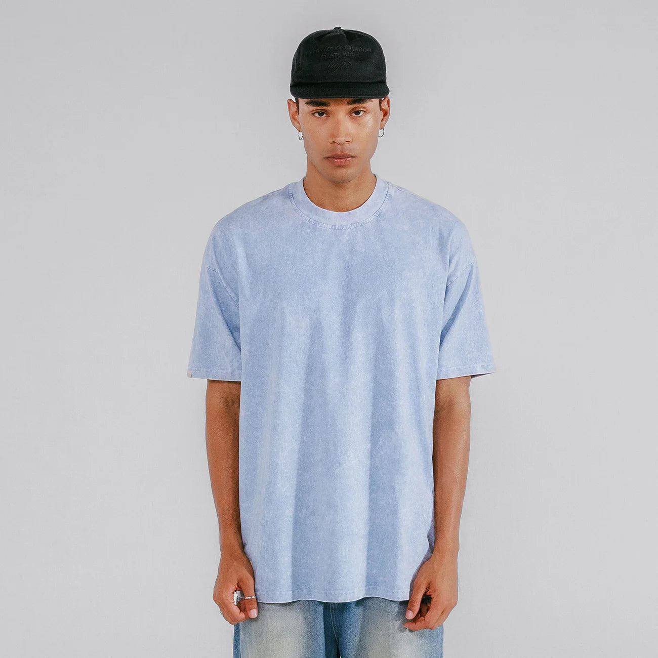 True Oversized Washed T- Shirt - Blue