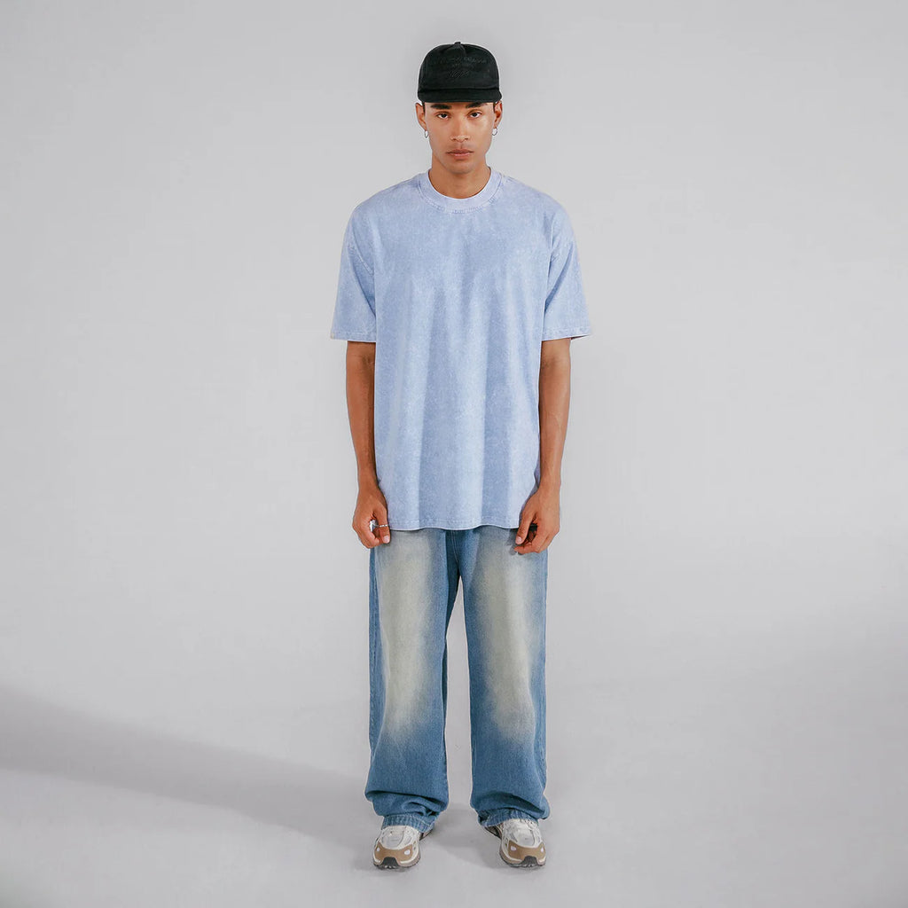 True Oversized Washed T- Shirt - Blue
