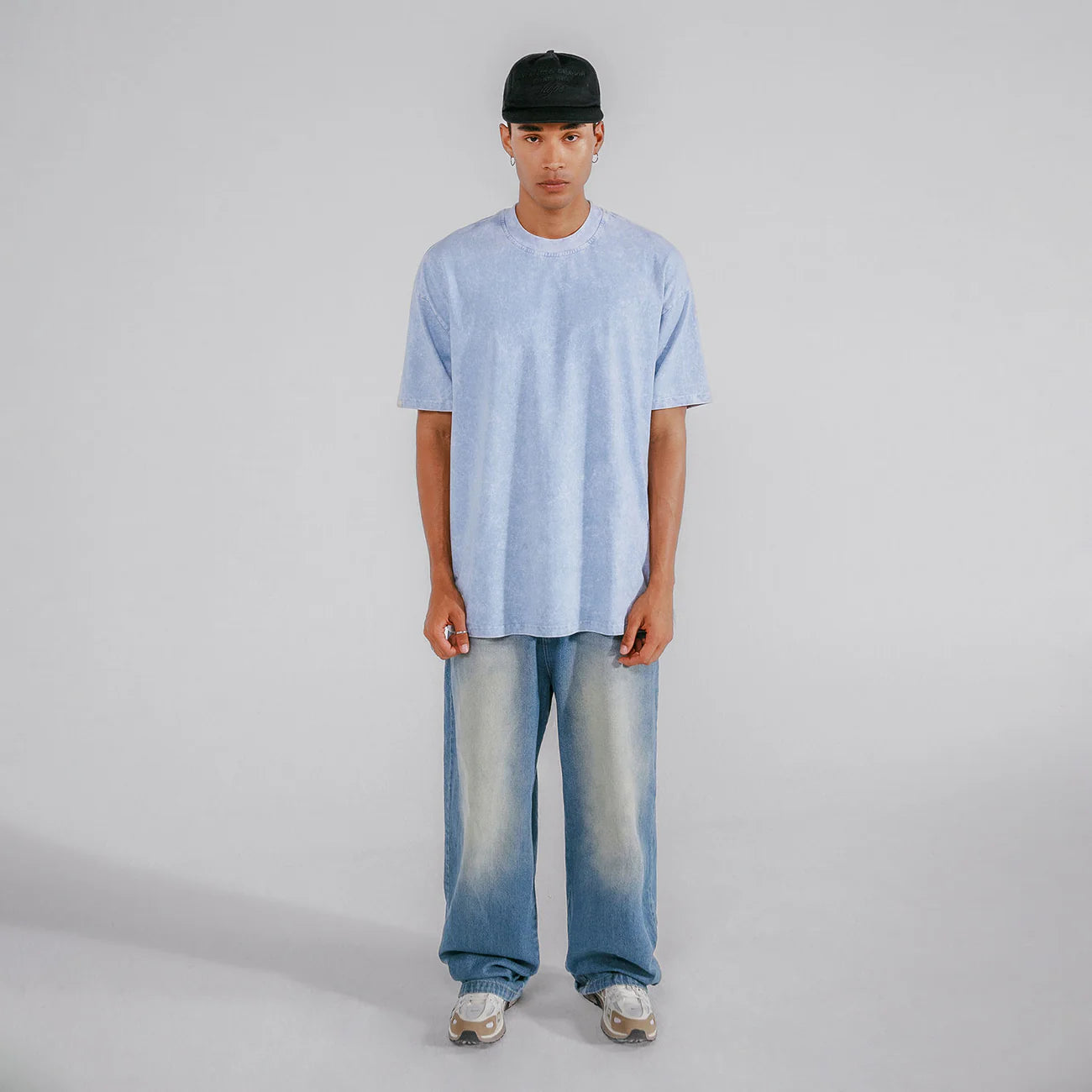 True Oversized Washed T- Shirt - Blue