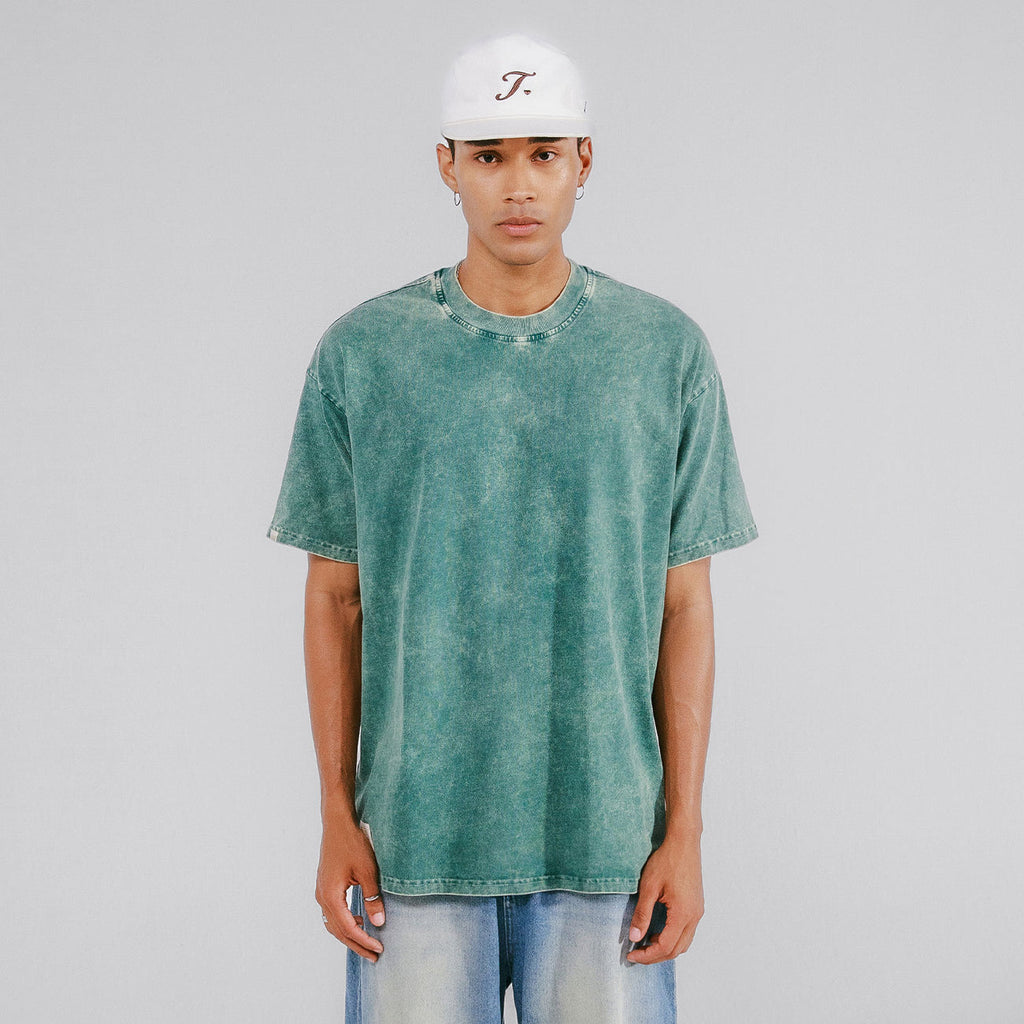 True Oversized Washed T- Shirt - Pine Green