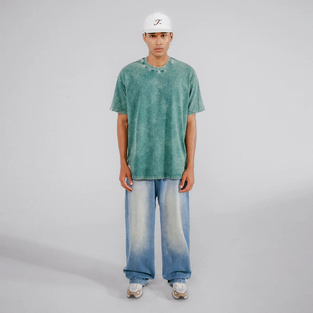 True Oversized Washed T- Shirt - Pine Green