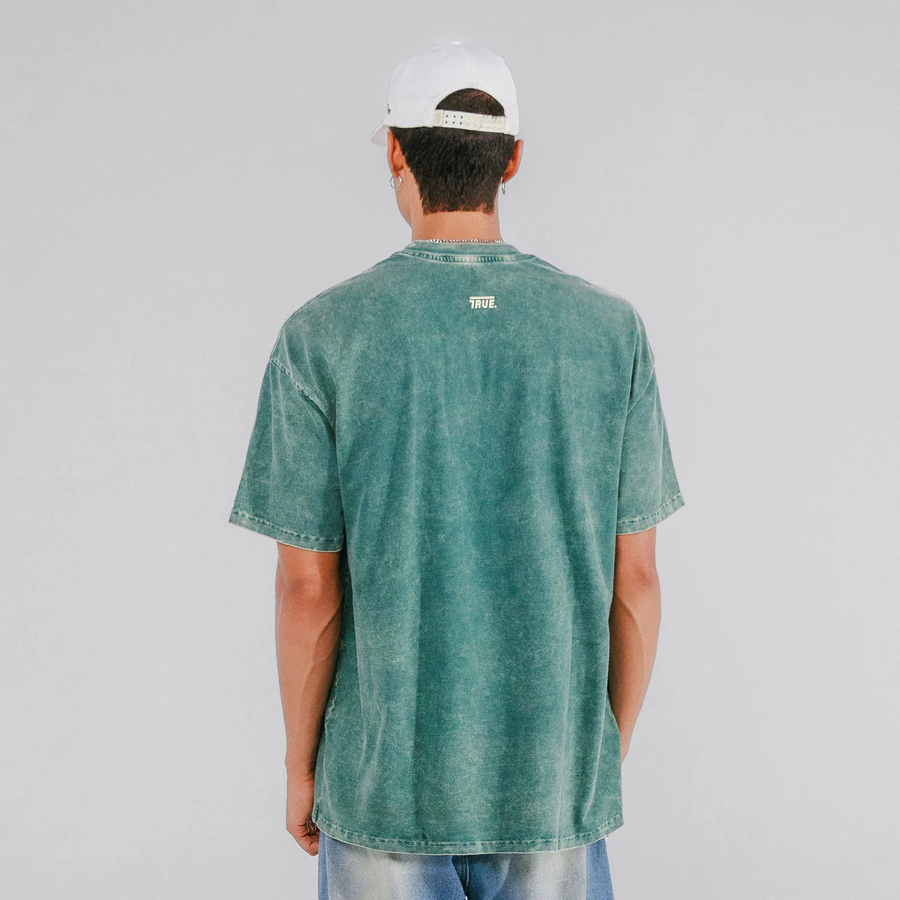 True Oversized Washed T- Shirt - Pine Green