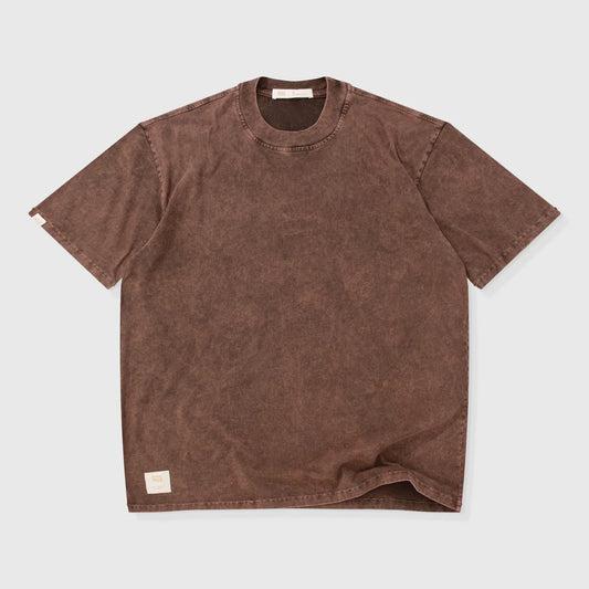 True Oversized Washed T- Shirt - Brown