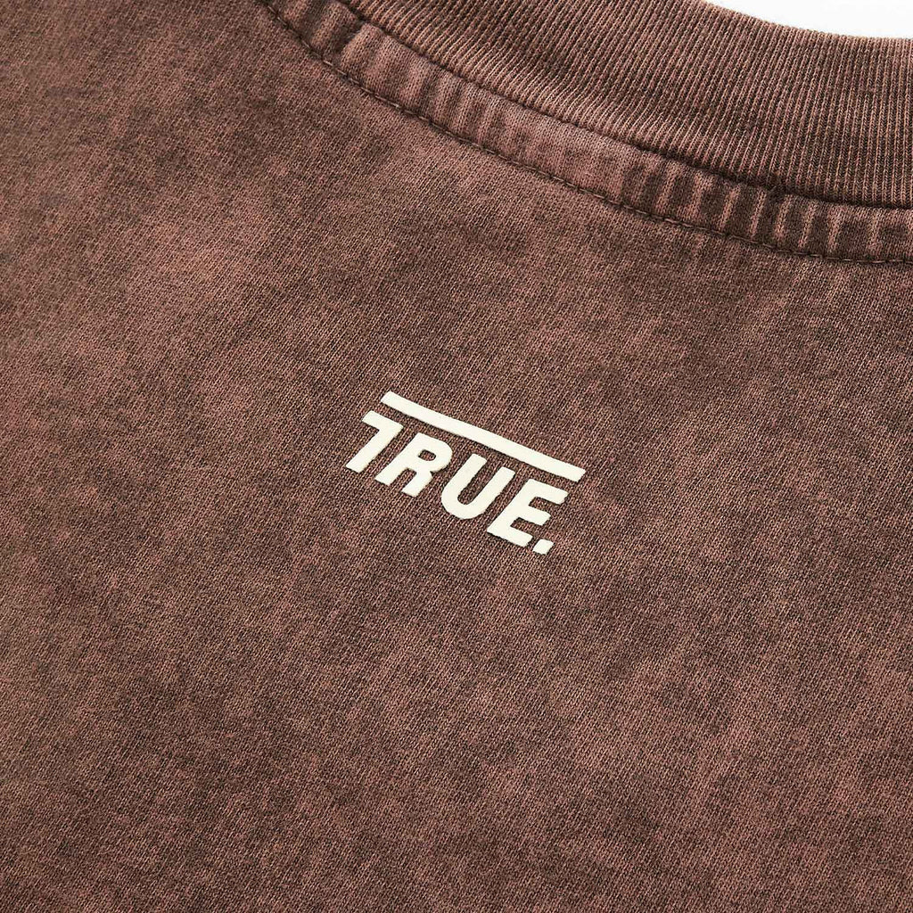 True Oversized Washed T- Shirt - Brown
