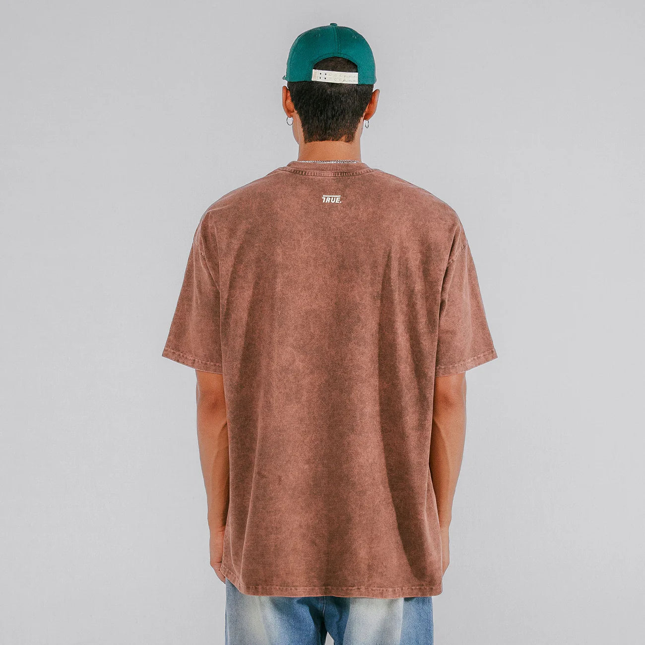 True Oversized Washed T- Shirt - Brown