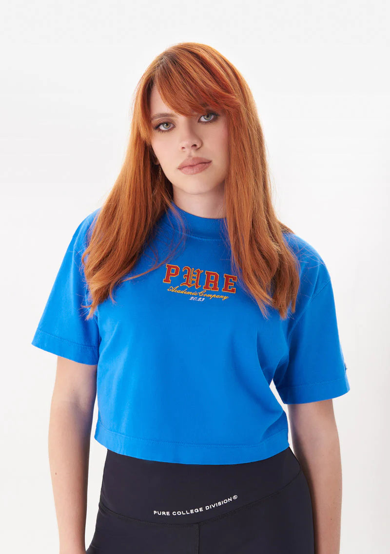 PURE COLLEGE BLUE CROP TOP PUR16473