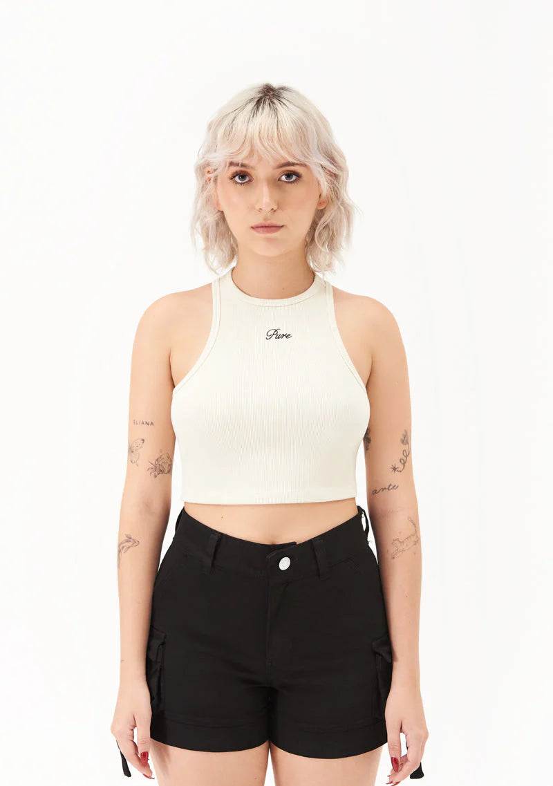PURE CLASSIC CREAM CROP TOP PUR16868