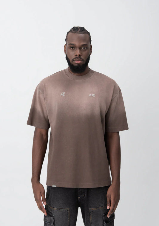 Pure lucky streets brown washed t-shirt pur17302