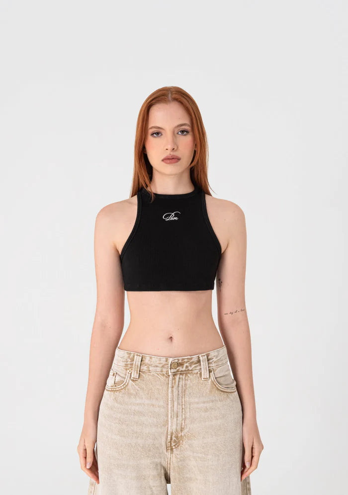 Pure Heraldic crop top negro PUR18539