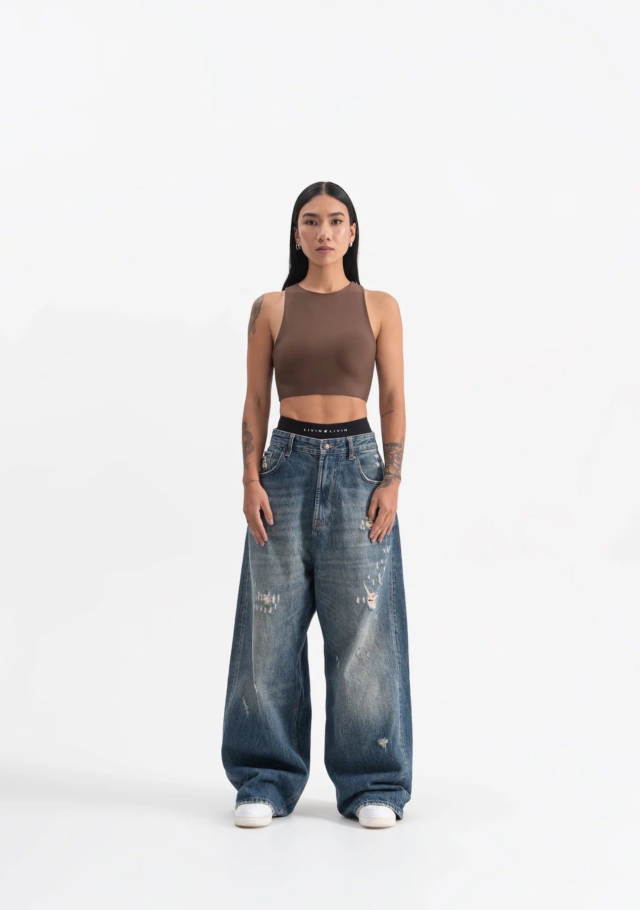 Pure x Livin brown top PUR19483