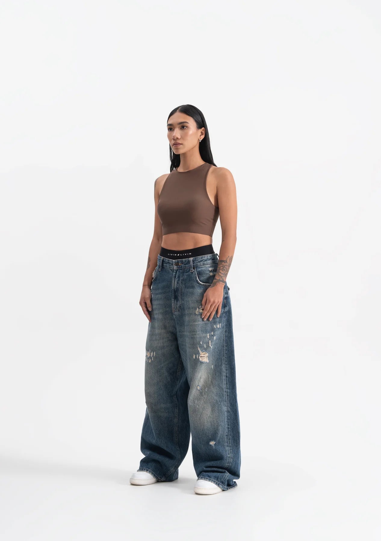 Pure x Livin brown top PUR19483