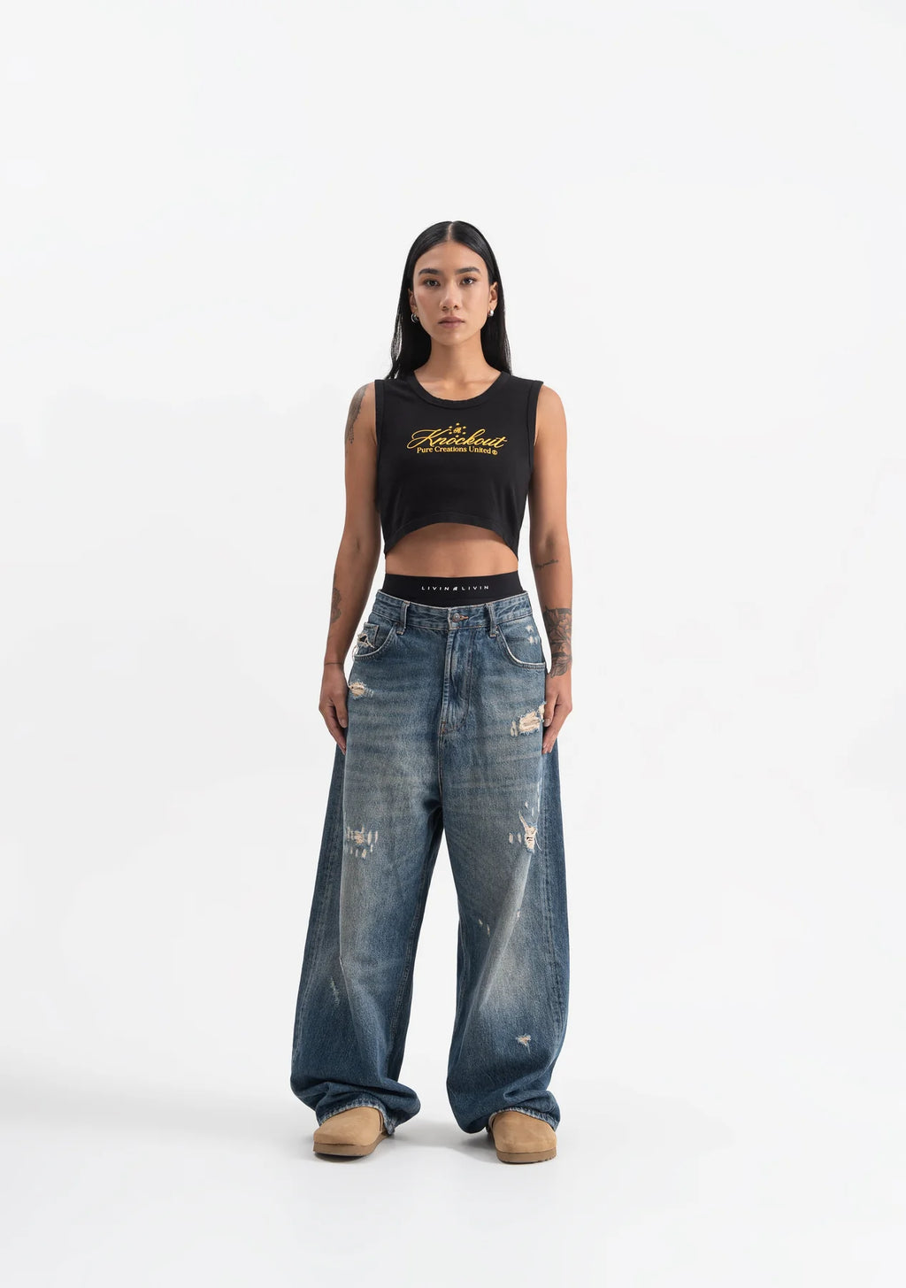 Pure knockout black crop top PUR19486