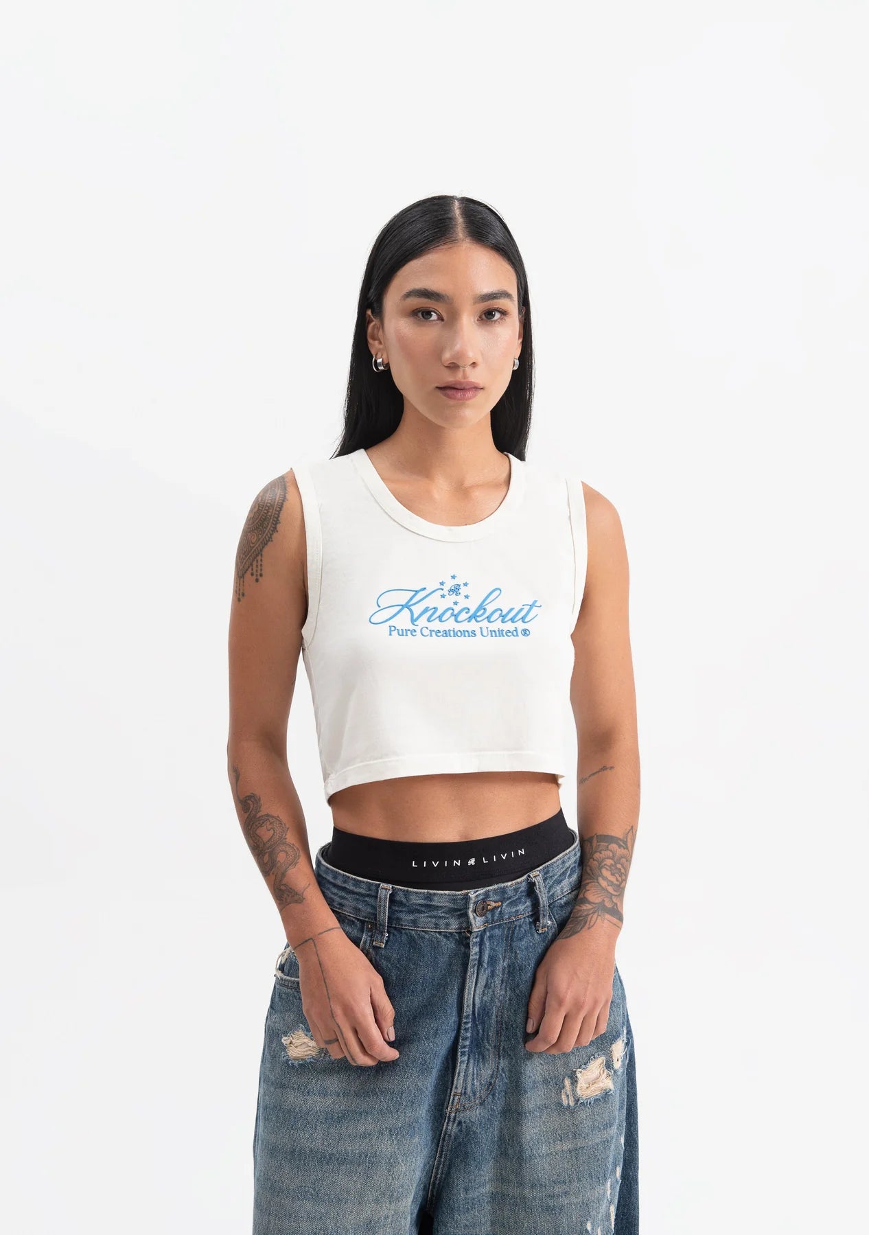 Pure knockout white crop top PUR19487