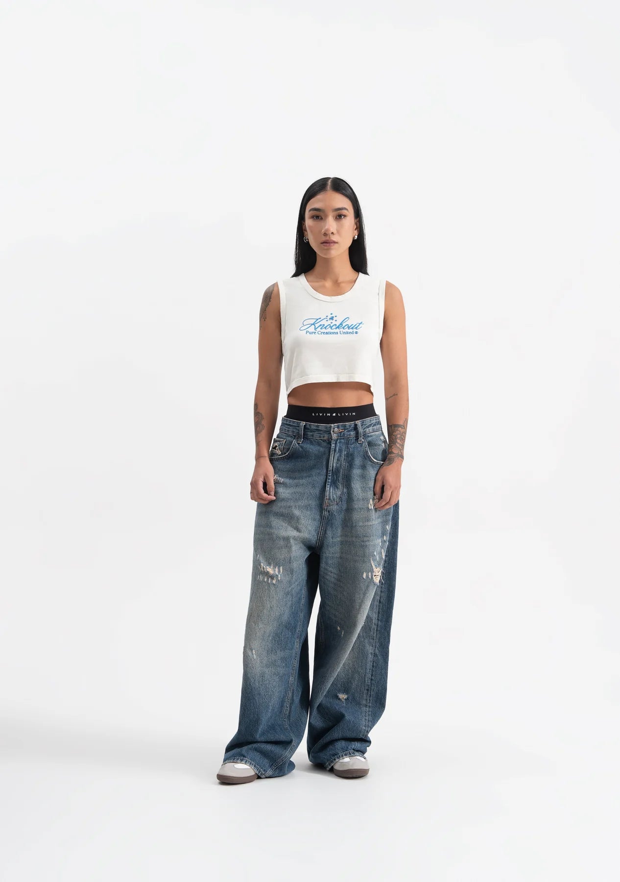 Pure knockout white crop top PUR19487