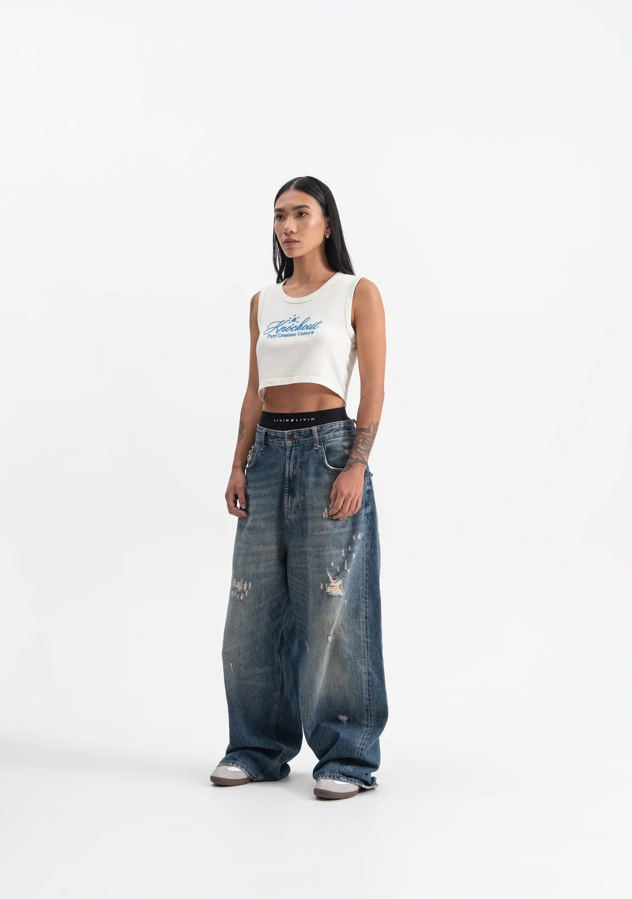 Pure knockout white crop top PUR19487