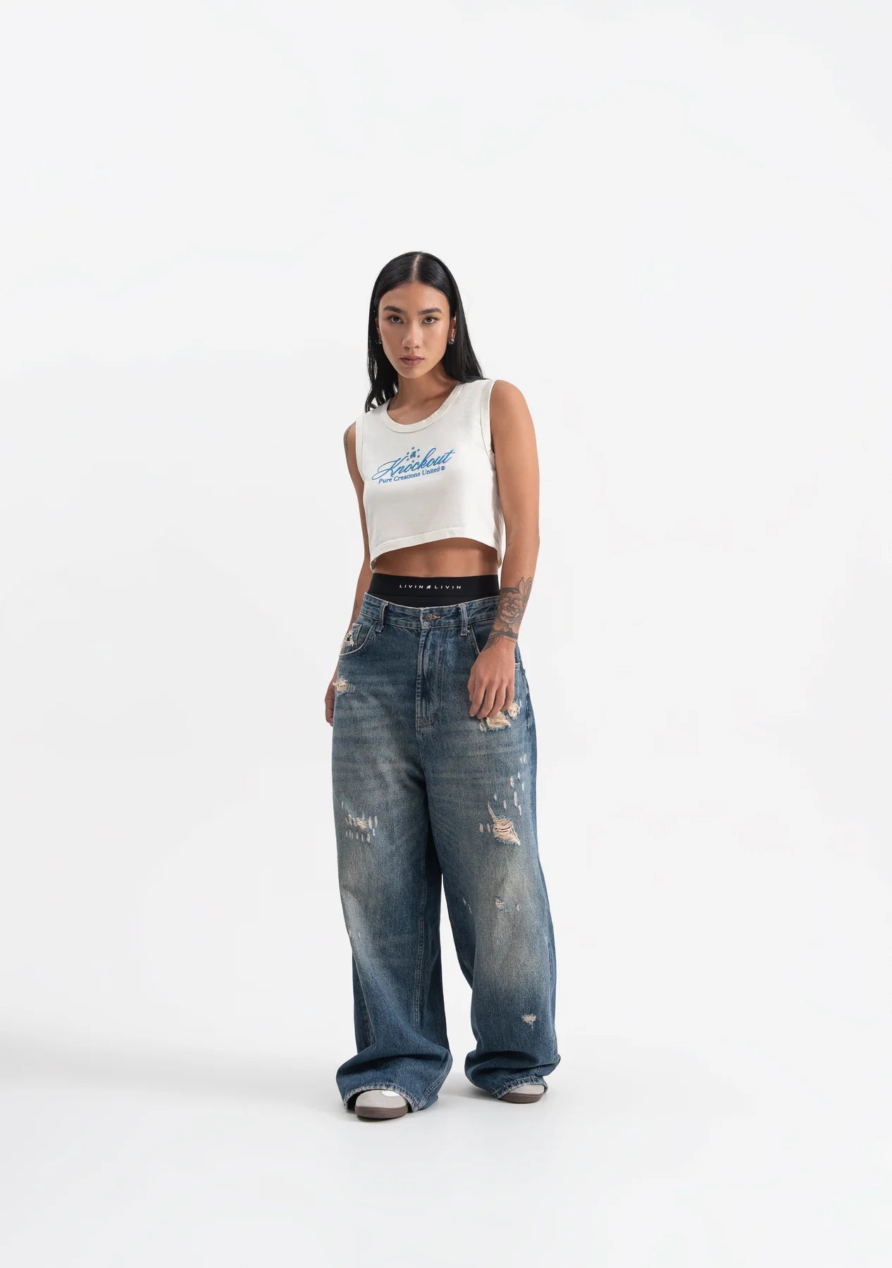 Pure knockout white crop top PUR19487