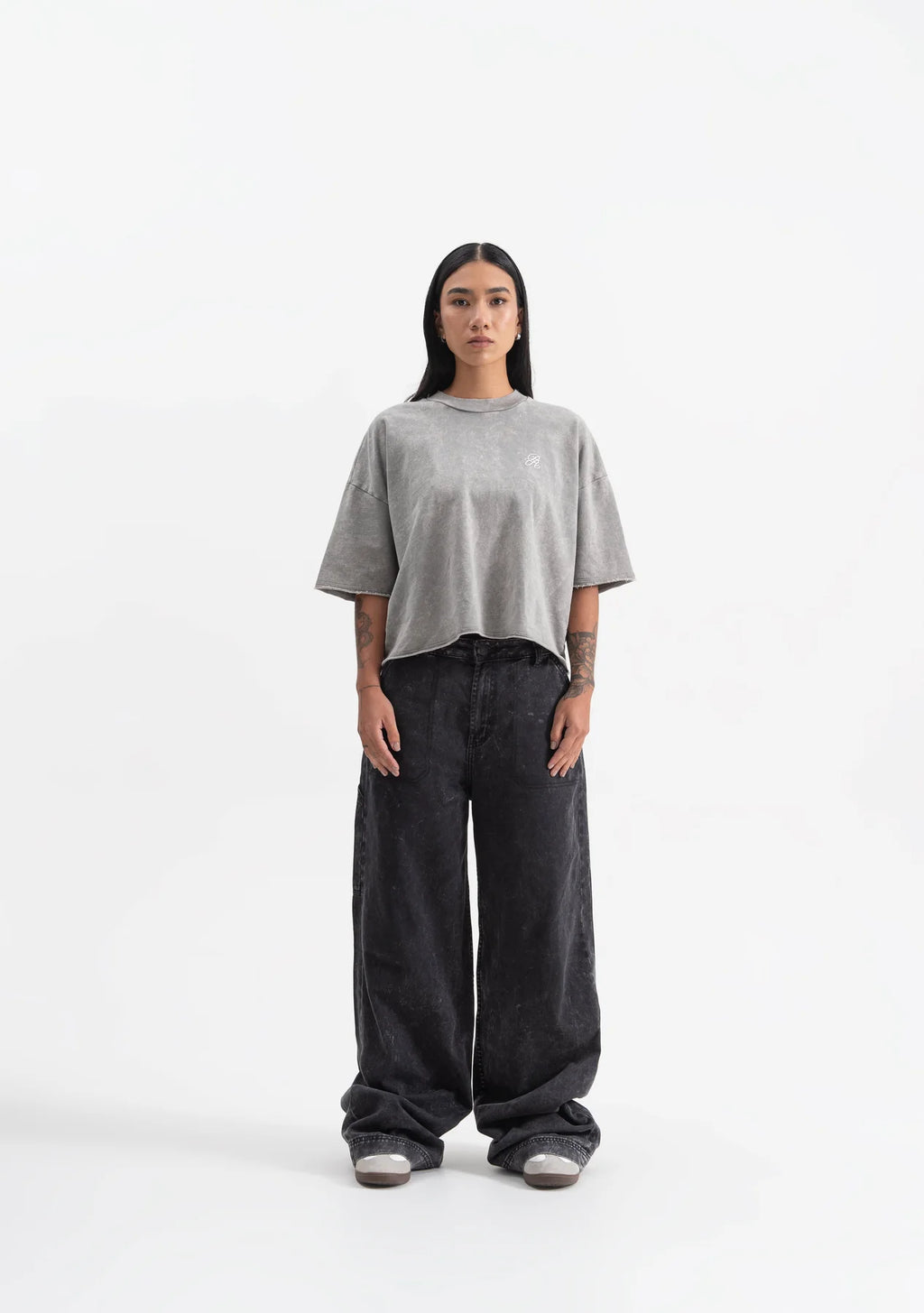Pure Knockout grey crop top PUR19491