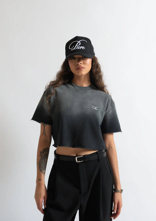 Pure Monclair washed black Crop top PUR19787
