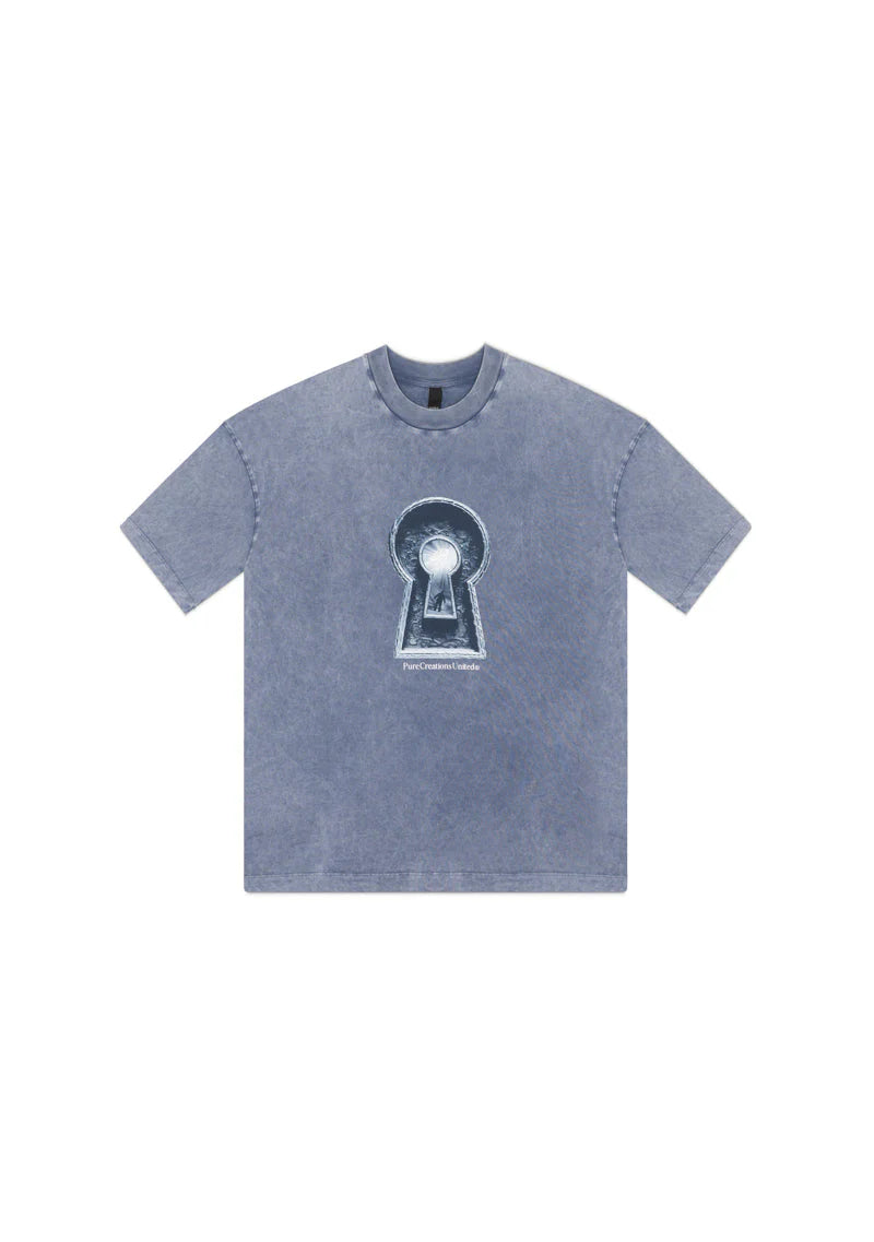 Pure Dopamine blue keyhole t-shirt PUR19839