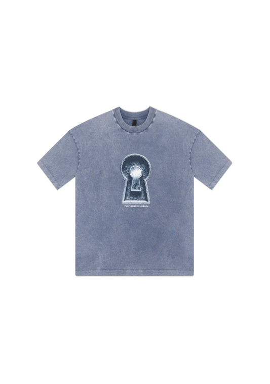 Pure Dopamine blue keyhole t-shirt PUR19839