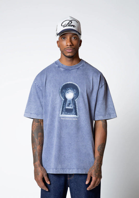 Pure Dopamine blue keyhole t-shirt PUR19839