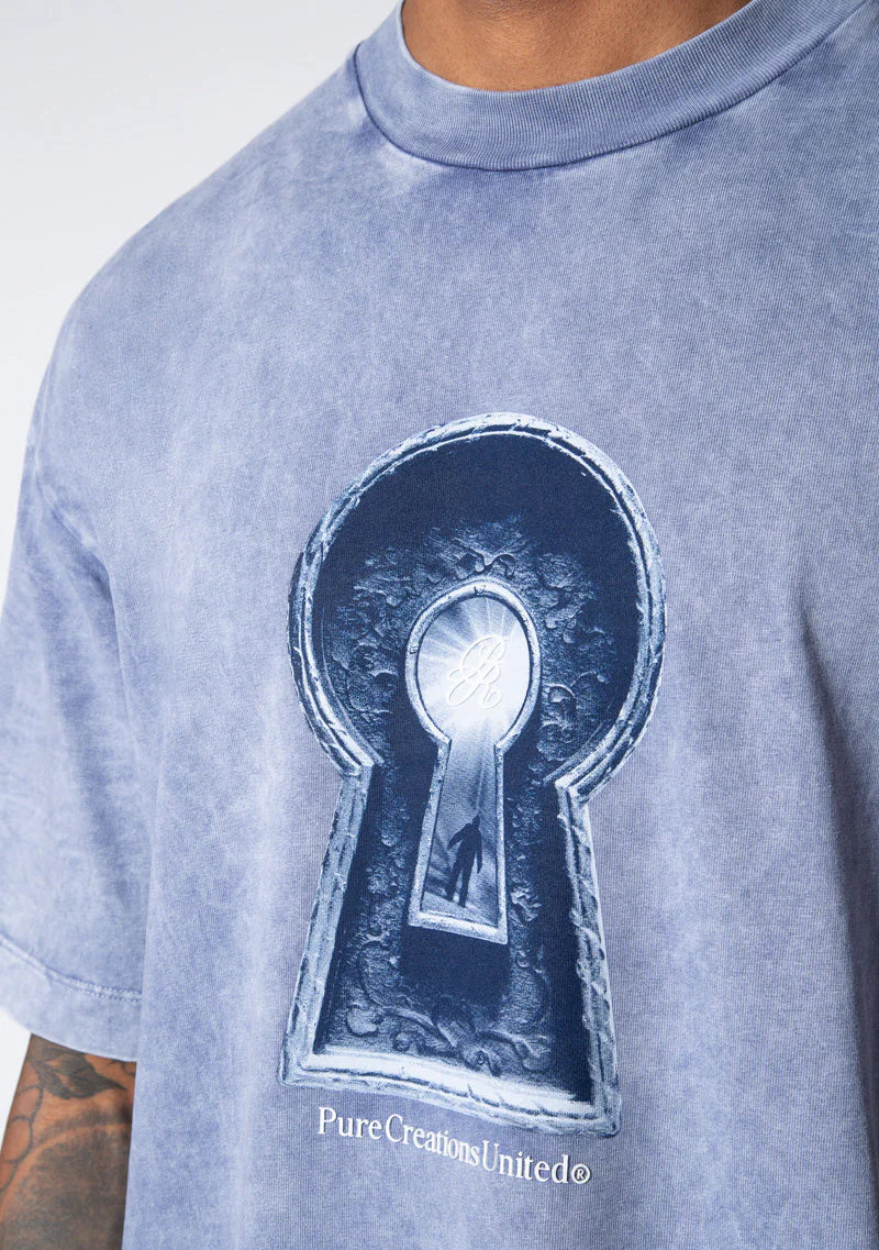 Pure Dopamine blue keyhole t-shirt PUR19839
