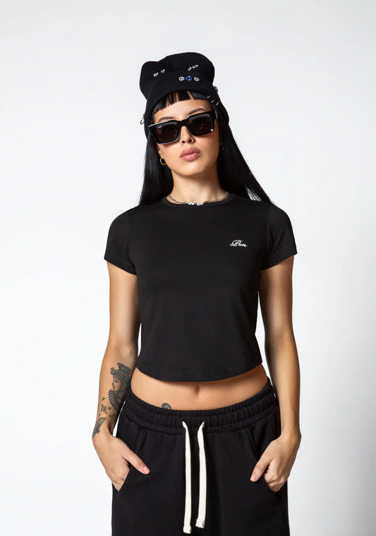 Pure Dopamine black crop top PUR19849
