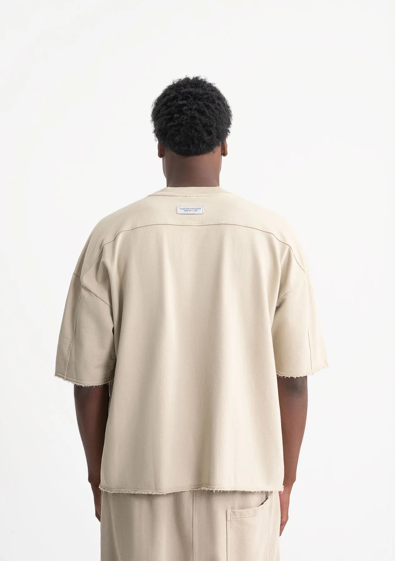 Pure rustic taupe pocket t-shirt PUR21223