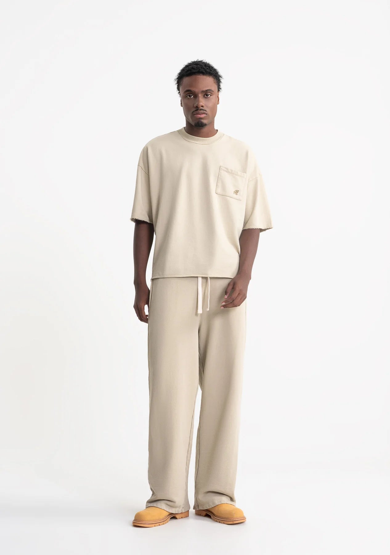 Pure rustic taupe pocket t-shirt PUR21223