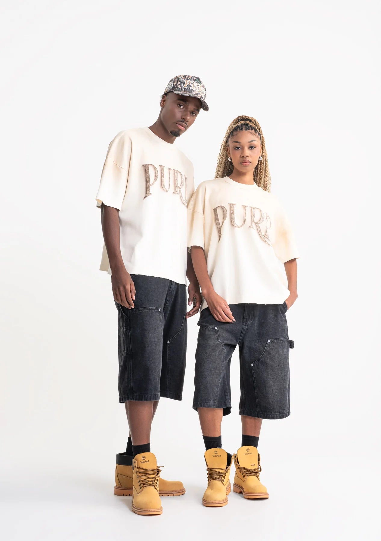 Pure rustic cream monogram t-shirt PUR21251