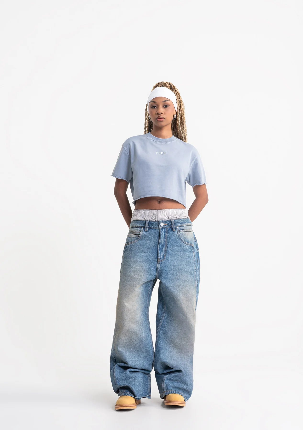 Pure rustic blue croptop PUR21264