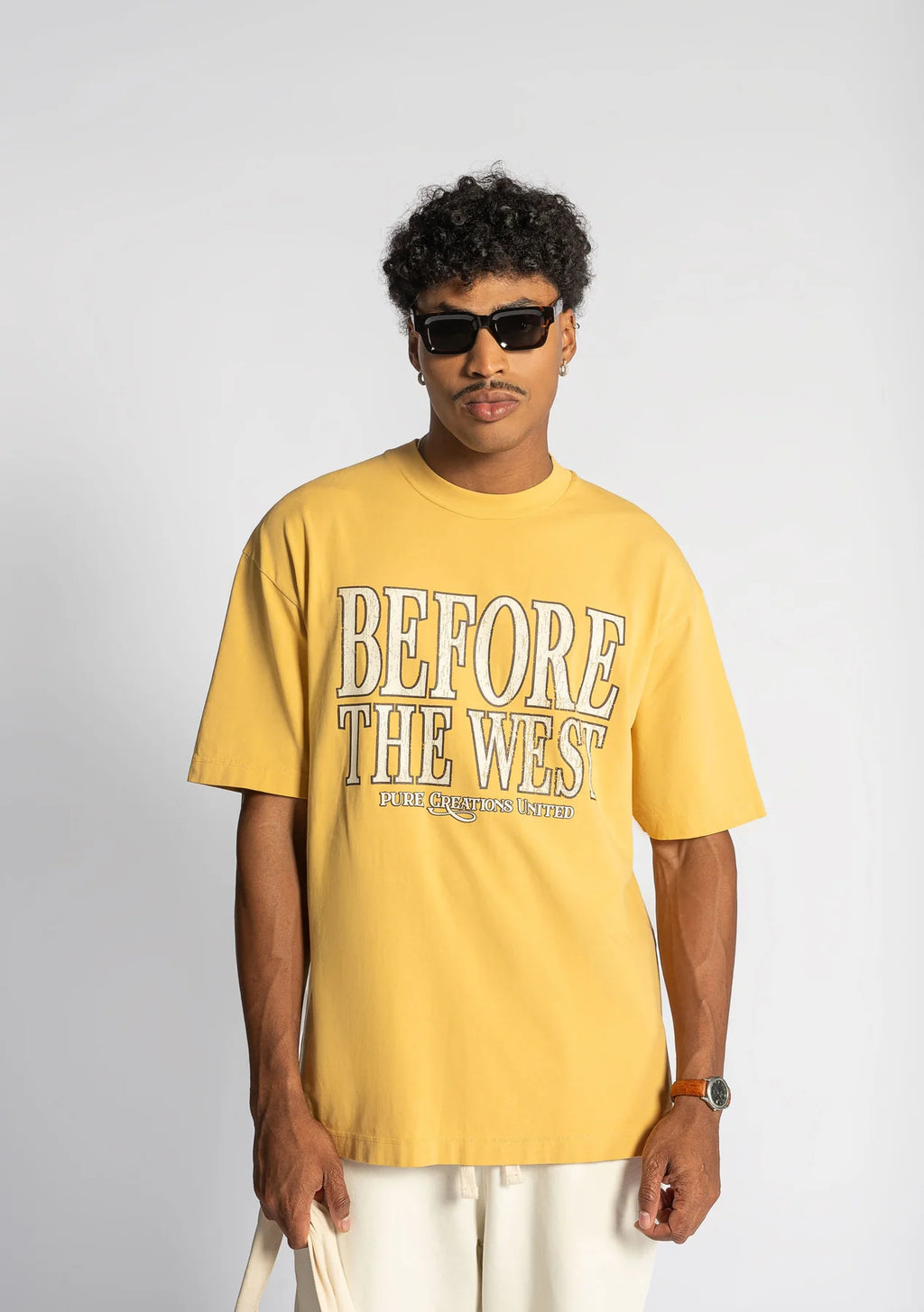 Pure before the west mustard t-shirt PUR21573