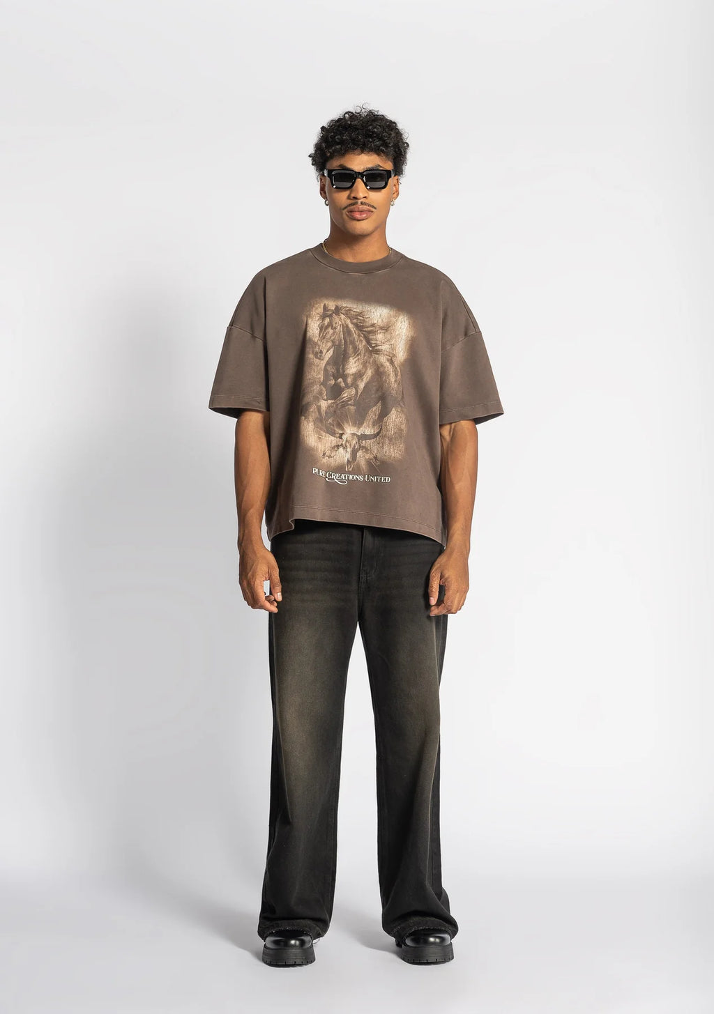 Pure before the West brown t-shirt PUR21575