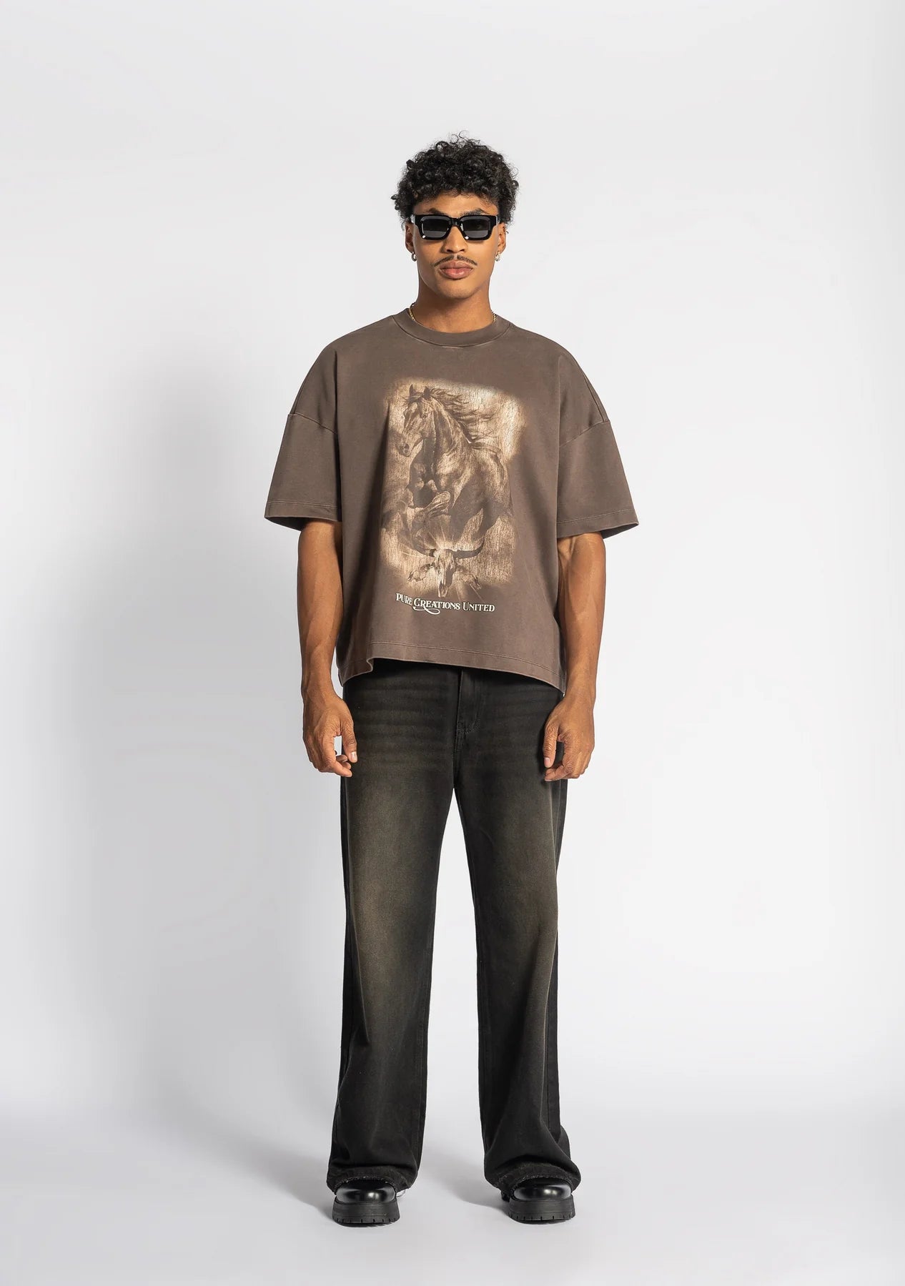 Pure before the West brown t-shirt PUR21575