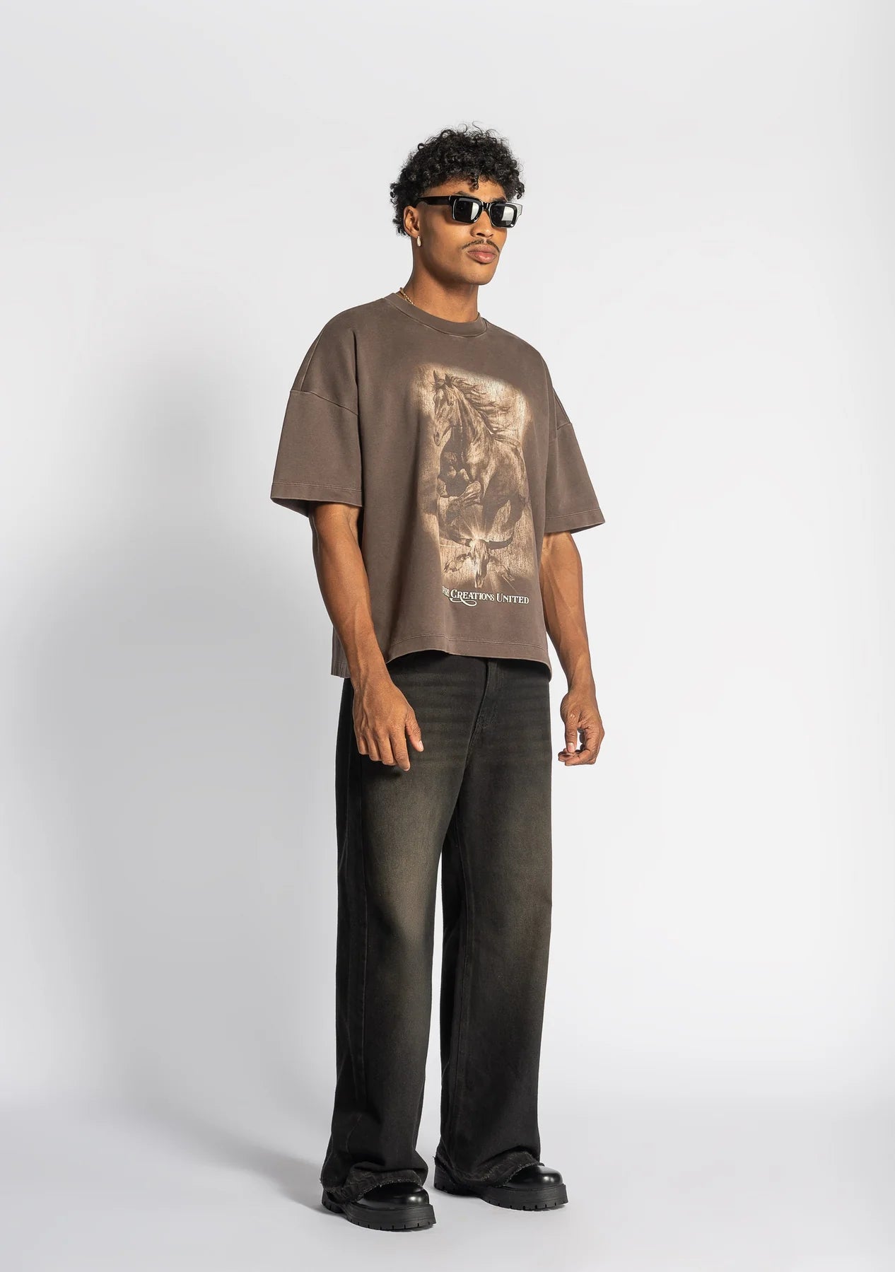 Pure before the West brown t-shirt PUR21575