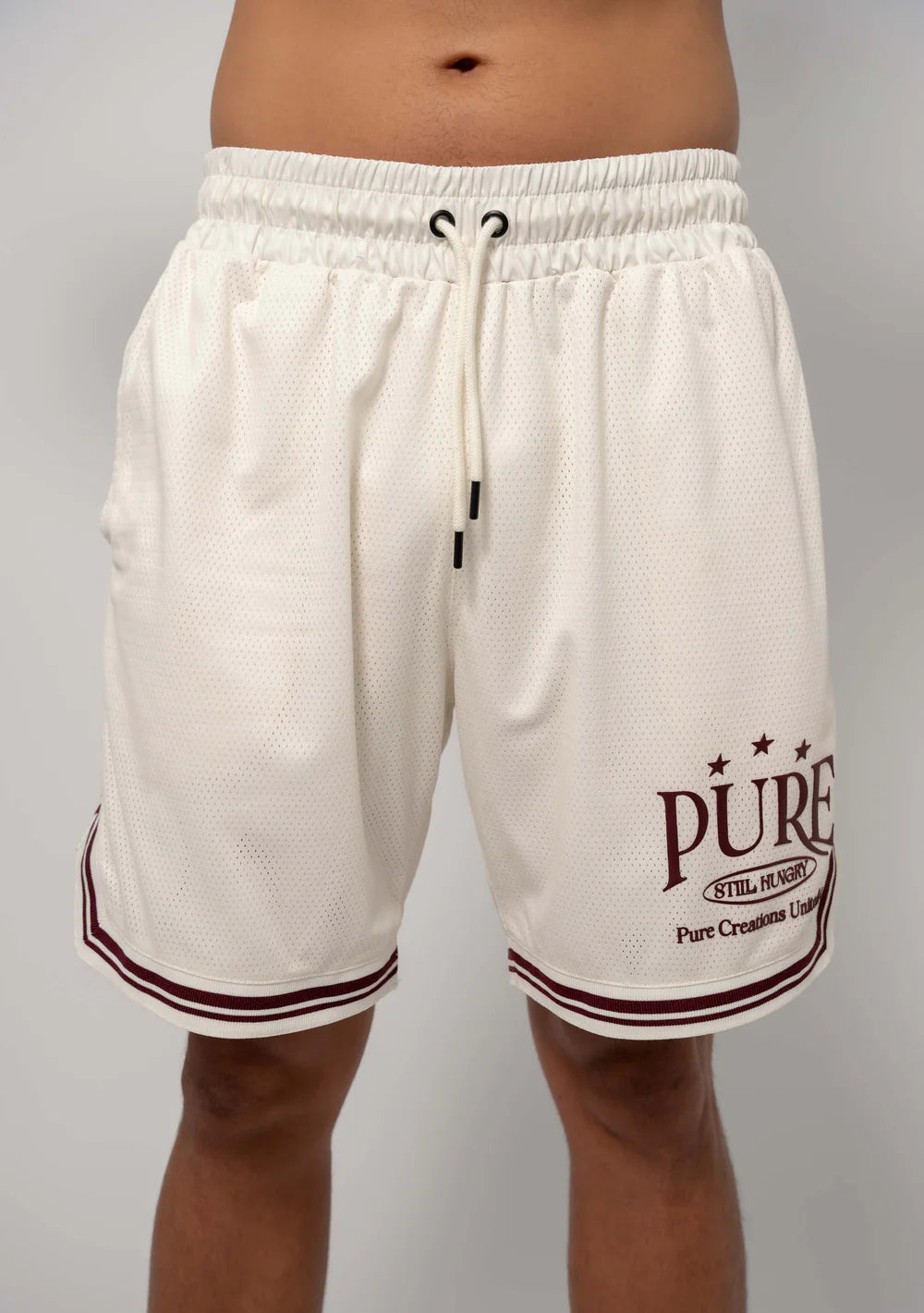Pure Still Hungry Burgundy Knitted Shorts PUR22124
