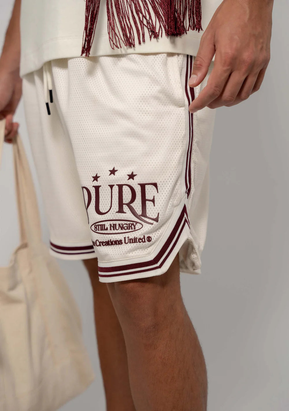 Pure Still Hungry Burgundy Knitted Shorts PUR22124