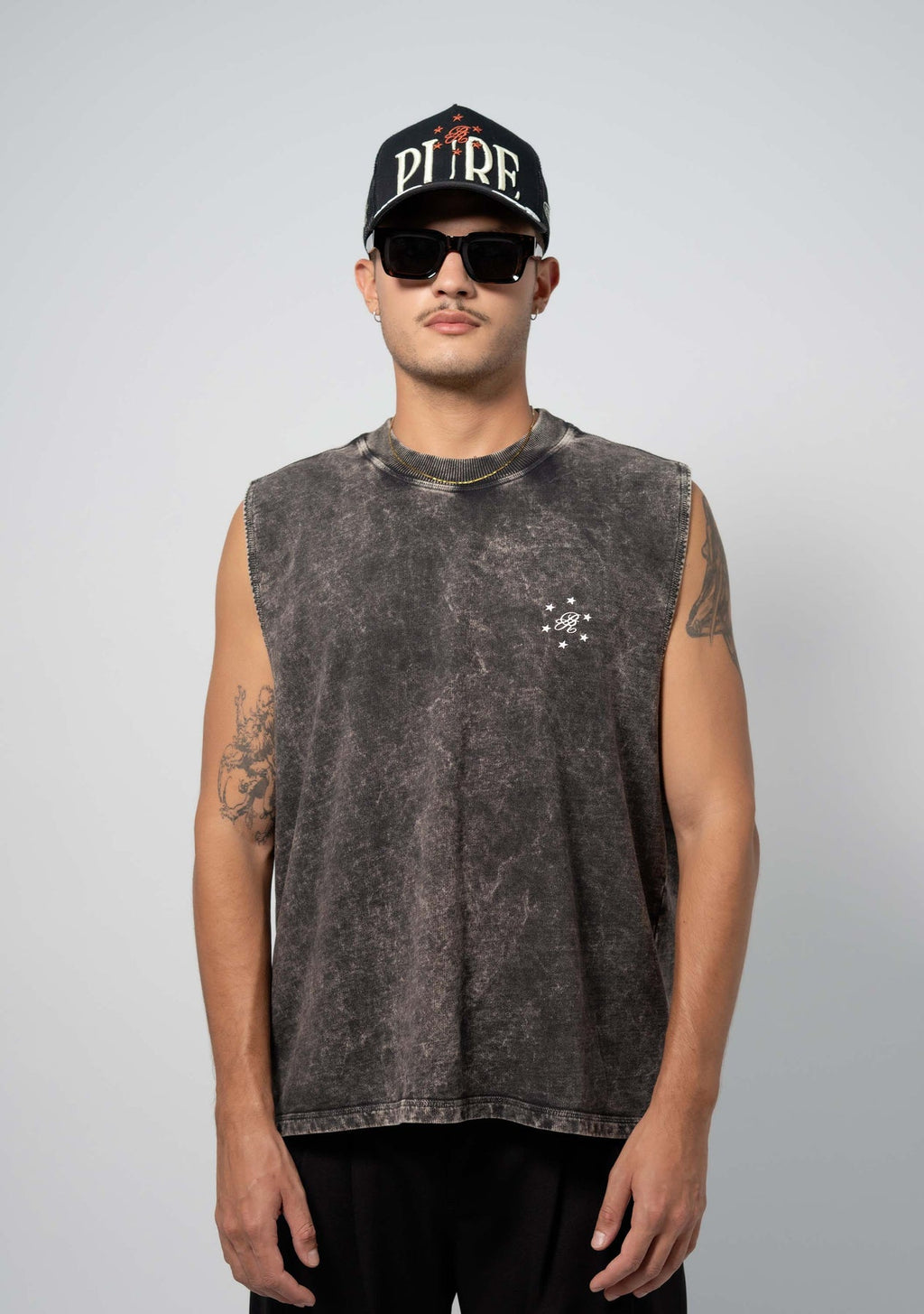 Pure Still Hungry Washed Gray Tank Top PUR22143