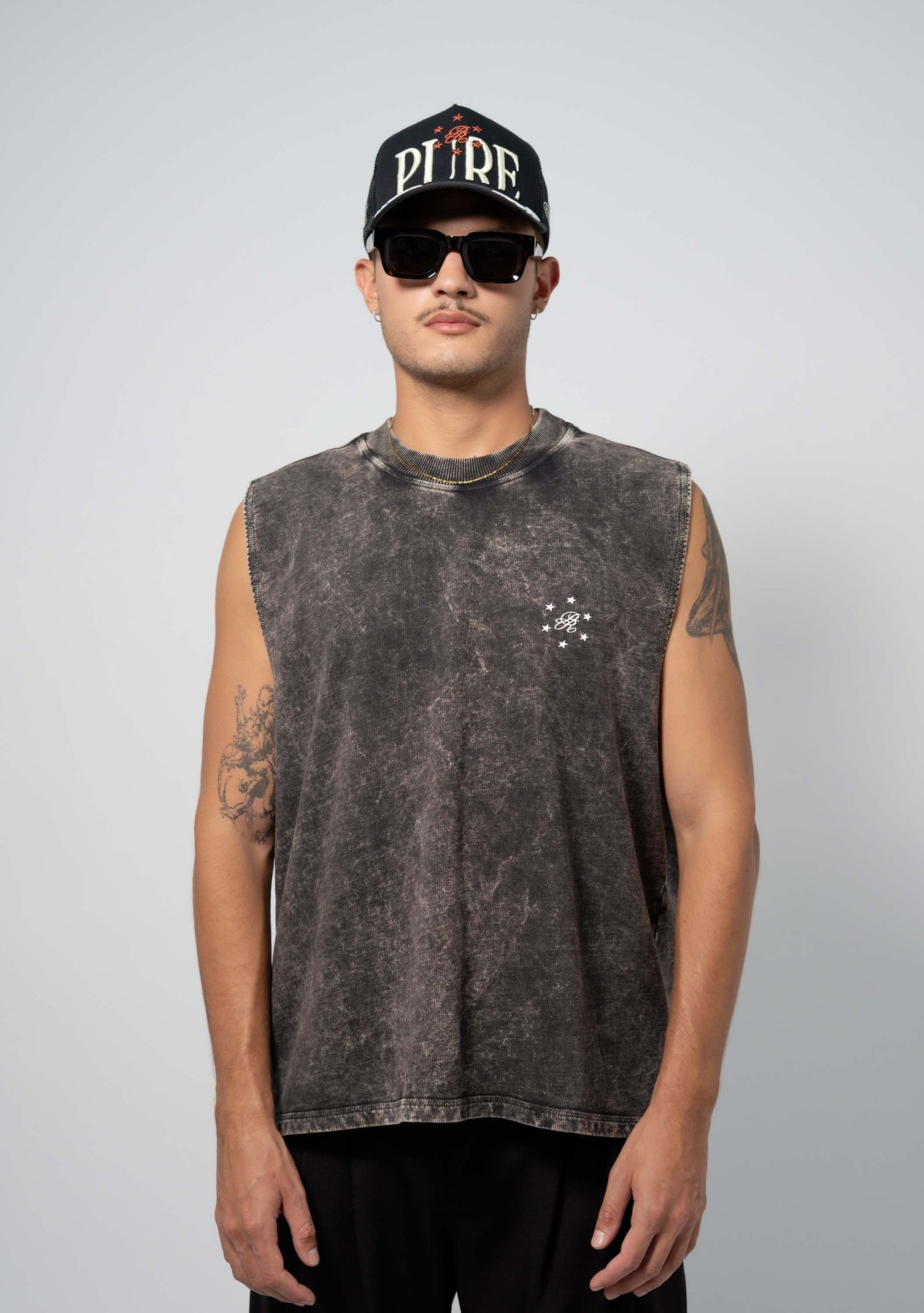 Pure Still Hungry Washed Gray Tank Top PUR22143