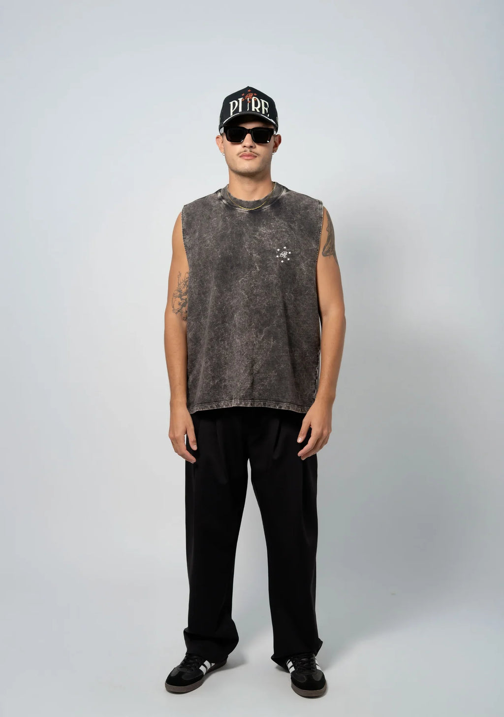 Pure Still Hungry Washed Gray Tank Top PUR22143